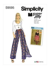 SIMPLICITY 9595 MISSES' SUPER JIFFY WRAP PANT SKIRT Sewing Pattern Sizes S - L