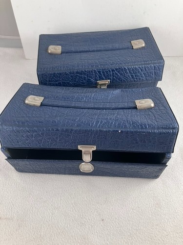 Vintage navy faux - x2, leather