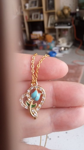 Heart necklace with clear - ,