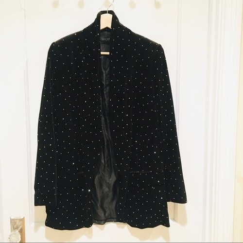 Zara black velvet studded - zara,