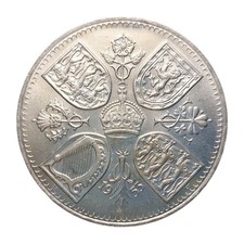 1953 Queen Elizabeth II Coronation Crown | UK 5 Shillings Coin | Historic  Z3198