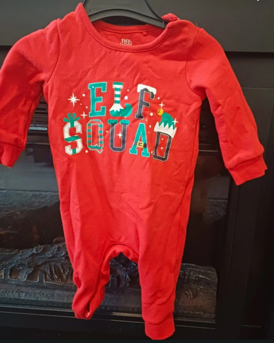 Red footed babygrow - f&f,