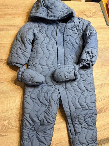 Kids grey quilted padded - m&s,