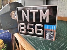 CLASSIC Pressed Vintage Motorcycle Number Plate 9" x 7" [23cm x 18cm]