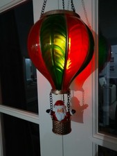 Christmas Santa Light Up Flaming Hot Air Balloon 20 Leds Auto Timer Suit Lemax