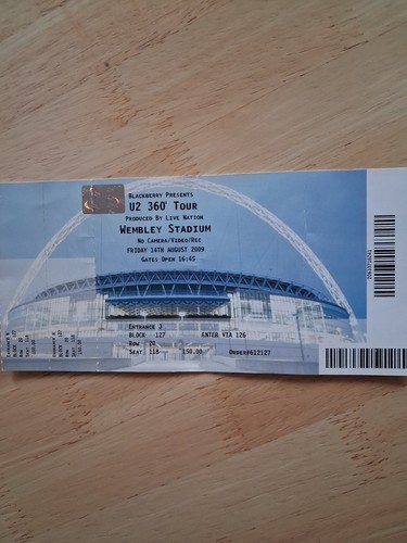 Ticket wembley - u2, ticket,