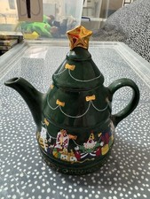 Vintage Wade Collectable China Christmas Tree English Life Teapot 6” Tall