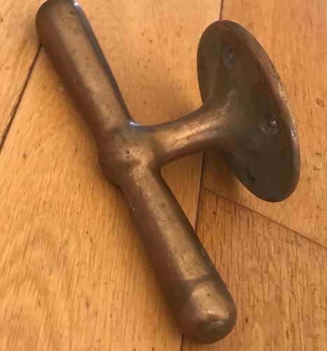 Cast brass bar handle - brass, marine