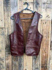 OneShort Of Hell US Oxblood brown Leather Western Vest Waistcoat Medium BLUF Gay