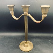 Candelabra Large Vintage Brass 12" 1.4kg Three Candles Classical Centre Piece