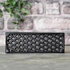 Deluxe "Honeycomb" 9" x 3" Black Cast Iron Air Brick with Mesh