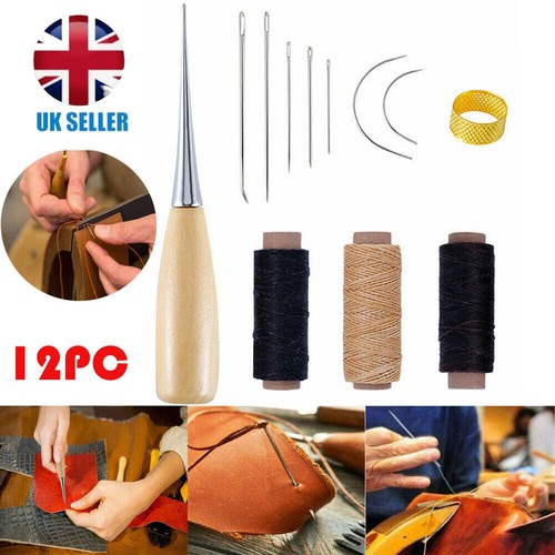 12x leather sewing needles kit - 12x,