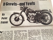 SCOTT  MOTORCYCLE JIM WITHAM PERIOD 1962 MOTORCYCLE ARTICLE