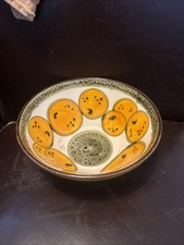 vintage Schramberg SMF Art Pottery Kampen 8” Serving Fruit Bowl