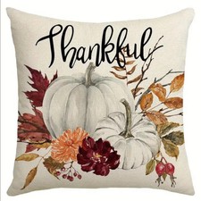 UK Set of 4 Fall Halloween Cushion Covers 18x18" Pumpkin Ghost Rustic Harvest Ho