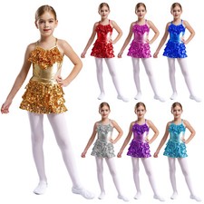 UK Kids Girls Sparkly Sequins
