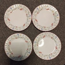 4 Summer Chintz Dinner Plates Johnson Brothers 8.5 Inch 22 Cm Fluted