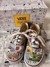 👟 VANS Peanuts Comic Strip Authentic Child Kids Trainers UK Size 12