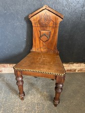 Antique Hall Chair Marquetry Style Seat Edging