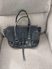 L.credi Large Satchel Bag In Black Real Leather