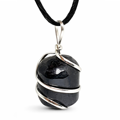 Black tourmaline pendant - tourmaline,