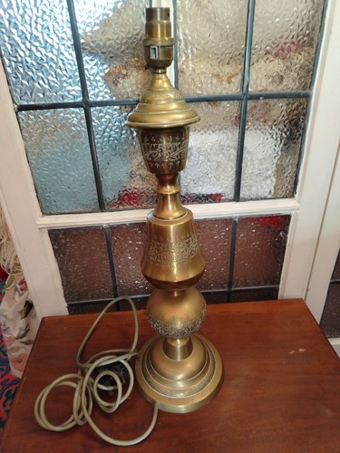 Vintage brass copper lamp - brass,