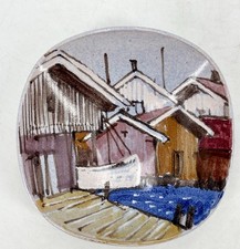 Vintage SMALL SCANDINAVIAN ART POTTERY DISH Bengt Lindquist - Swedish Coastal