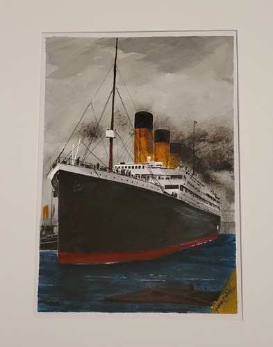 Titanic painting acrylic on - painting,,