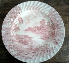 Vintage Ridgway Meadowsweet Ironstone Serving Platter, Pink, 12" Diameter