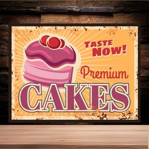 Cakes metal wall sign gift - sign,