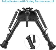6-9 Inch Tactical Swivel Bipod Foldable Notched Legs Pivot Tilt with Lock Lever