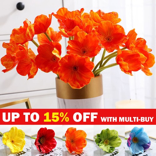 10pc artificial poppy - poppy, flowers