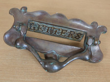 Antique Art Nouveau Brass Bronze Letter Box Door Knocker Vintage Victorian
