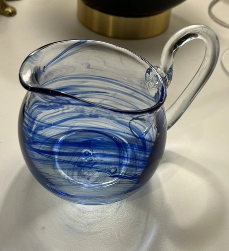 Italian art glass blue clear - glass,