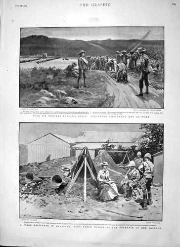 Old antique print 1900 redvers - antique,
