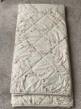  Laura Ashley Print Cherry Blossom  Quilted Bed Spread Beige Pink 264 x260 cms