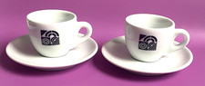 Vintage d' Ancap White Porcelain Espresso Coffee Cup and Saucer Set of 2 - 60ml