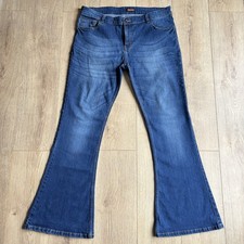 Run And Fly Men’s Flair Jeans Size 40L Bell Bottom Retro Hippie 60s 70s Blue