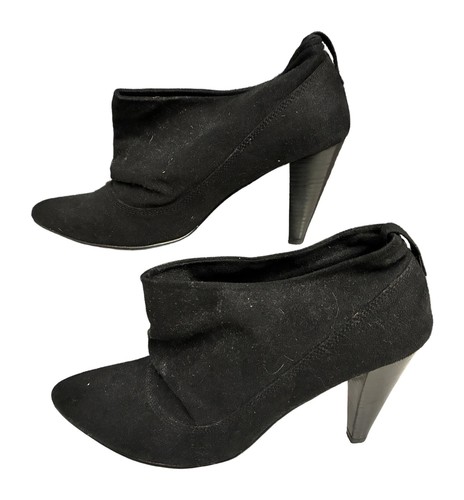 Black suede ankle boots slouch - ankle,