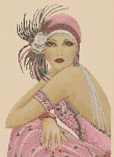 Art deco lady Cross stitch