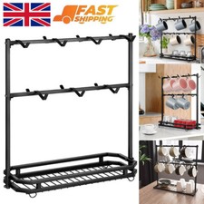 Coffee Mug Rack Metal Black