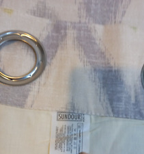 Sundour Ring Top Curtains Neutral Colours Cream Grey Sage 90" Drop 64" Width