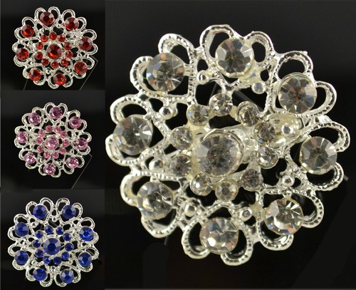 Silver tone heart - tone, flower