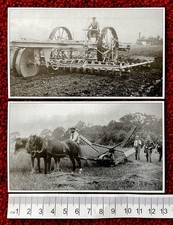 FOWLER DISCS, SAIL REAPER. Ploughing Engine, Harvesting with Horses. 2 Cuttings