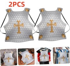 2X Kids Medieval Knight Shining Armor Soldier Role Play Vintage Plastic Costume