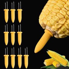 10Pcs Corn on the Cob Holders Stainless BBQ Forks Anti-Hot Skewers Tools Tool