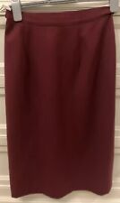 Pure wool Vintage Feminella Straight Skirt Burgundy Lined Sz 12/38 1980 VGC W28”
