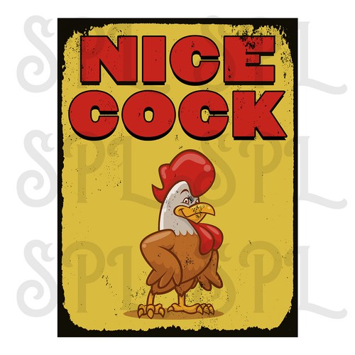 Nice cock retro style metal - cock,