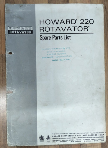 Howard rotavator spare parts - howard,