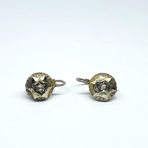 Antique style earrings 18kt - earrings,